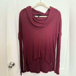 Lucky Brand burgundy Cowl Neck Sweater